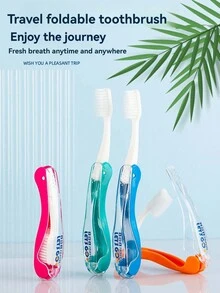 1PC Portable Foldable Toothbrush, Equipped With Advanced Soft Bristle Washing Set, Suitable For Home Use. Soft Fur Design - Ideal Choice For Camping, Hiking, And Backpacking - Multicolor - View 8