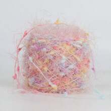 特殊跳舞羽毛毛球紗，柔軟光滑閃爍毛線，DIY編織圍巾或披肩 - 彩色 - 查看 11