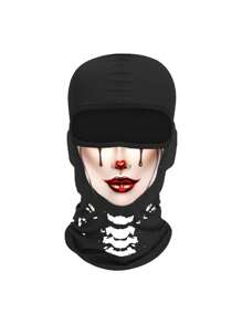 1pc Fashion Printed Balaclavas Men's Summer Breathable Cycling Mask Sunscreen Headcover Cool Print Cycling Full Coverage Hat