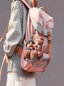 1 件可爱 2D 亚克力珍珠奶茶饮猪汽车挂饰、后视镜挂饰、汽车配件、礼物、家居装饰 - 彩色 - 查看 3