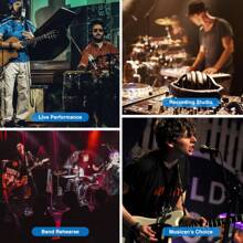 LEKATO MS-1 無線入耳式監聽系統，2.4G立體聲無線IEM系統，帶有腰包傳送器和接收器，自動配對，適用於錄音室、樂隊彩排、現場表演等 (黑色) - 黑色 - 查看 9