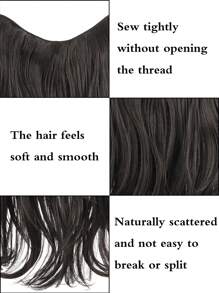 22 Inches U-Shaped Hair Extension Synthetic Hair Long Straight Clip In Hair Extensions Wig Pieces For Women - Multicolor - View 5