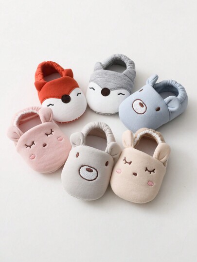 1pair Spring & Autumn Style Infant Cartoon Socks Shoes, Non-Slip Floor Shoes For Infants