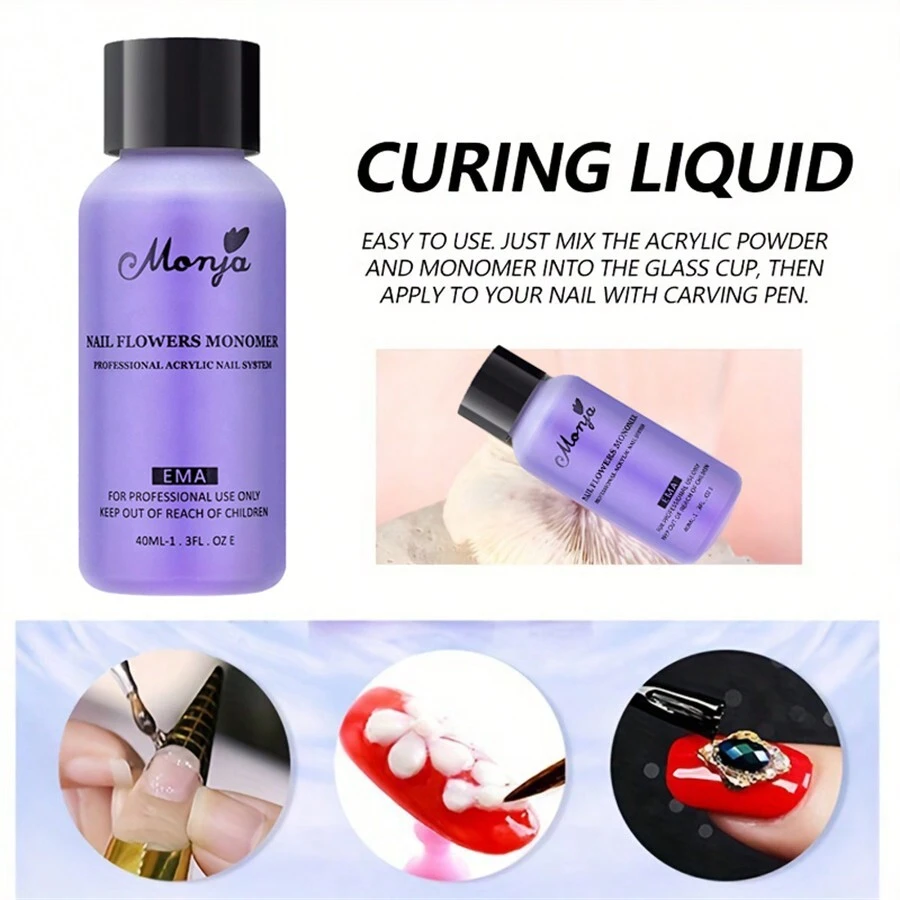 Nail Nail Acrylic Liquid Monomer Set Acrylic Nail Kit Nail Extension Acrylic Impregnating Powder - Multicolor - View 1