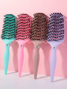 1入組梳子，解髮梳，彎曲透氣的髮刷，適用於女性男性兒童，卷曲厚長短濕或乾髮，更快速的吹乾髮型 - 彩色 - 查看 2