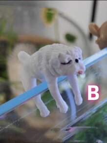 1 件装水族箱景观装饰，圆形鱼缸边缘装饰，新款卡通狗公仔日式休闲创意鱼缸边缘装饰