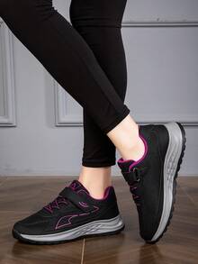 Zapatos para caminar para personas mayores, zapatos de suela blanda para mujeres mayores en primavera y otoño, zapatos casuales deportivos de cuero con antideslizantes y resistentes al desgaste - negro morado - Ver 7
