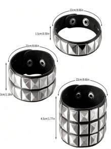 1pc Fashion Gothic Punk Retro Multi Chain Street Dance Couple Accessories Bracelet Bracelet For Halloween Cosplay New Year Christmas Party Birthday Lovers Gifts - Black - View 2