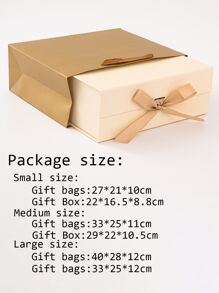 2件套折叠礼品盒，礼品包装盒，适合家庭、朋友、节日的通用礼品盒 - 黃色套裝 - 查看 6