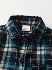 BLUE SAYING Camicia a quadri verdi a maniche lunghe carina per ragazzo - Verde - Visualizzare 3