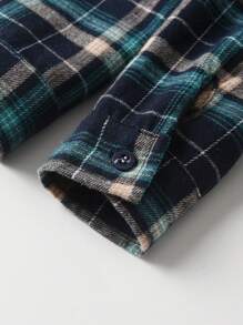 BLUE SAYING Camicia a quadri verdi a maniche lunghe carina per ragazzo - Verde - Visualizzare 5
