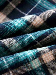 BLUE SAYING Camicia a quadri verdi a maniche lunghe carina per ragazzo - Verde - Visualizzare 8