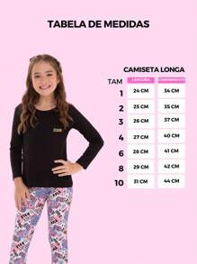 Kit 3 Blusa Manga Longa Infantil Menina Tamanhos 2 ao 10