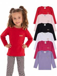 Kit 3 Blusa Manga Longa Infantil Menina Tamanhos 2 ao 10