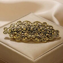 1pc Vintage Style Hollow Out Metal Alloy Women's Palace Hair Comb For Daily Updo Hair Styling, Gift Gold Head Piece Hair Clips Claw Clips Hair Claws Hair Slide Hair Barrettes, School Stuff, Hair Accerssories