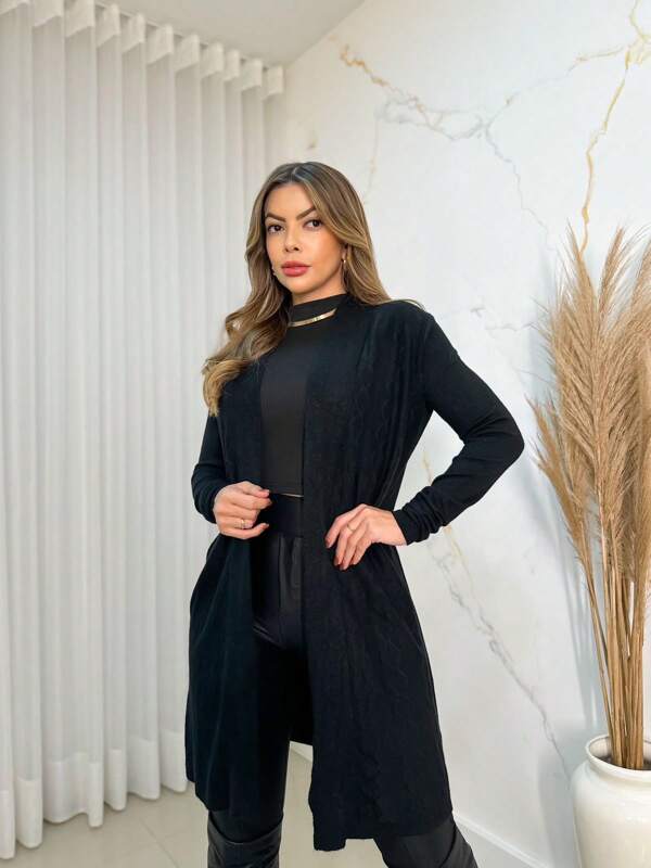 Cardigan Longo de inverno Feminina Suéter Moda/BM908