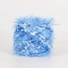 特殊跳舞羽毛毛球紗，柔軟光滑閃爍毛線，DIY編織圍巾或披肩 - 彩色 - 查看 13