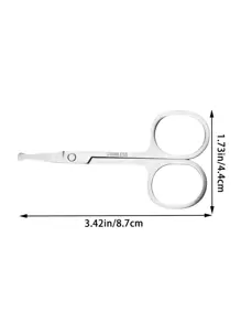 1 pieza Juego de tijeras de belleza profesionales de acero inoxidable con pinzas y tijeras pequeñas para cejas, pestañas y entusiastas de la belleza, que incluye un recortador de vello nasal con punta redondeada. Unisex, impermeable, que incluye tijeras de acero inoxidable para cejas, recortador de vello nasal con punta redondeada, tijeras para barba y belleza, tijeras de maquillaje con punta para pegatinas de cejas, recortador de vello nasal de acero inoxidable y tijeras para recortar cejas, pestañas y barbas.