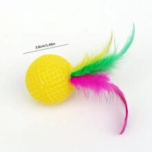 New Cat Toy Feather Golf Ball With Rustling Sound, Scratching And Self-Entertaining Toy For Cats And Other Pets - Multicolor - View 2