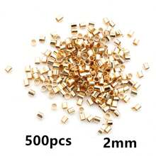 500 pièces de perles de blocage de tube métallique de 1,5 à 2,0 mm, perles d'espacement pour la fabrication de bijoux de collier DIY, fournitures de découverte
