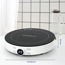 Placa de Inducción Portátil, 2000W, Diseño Redondo, 9 Niveles de Potencia, Temporizador de Apagado, Apto para Recipientes Compatibles con Inducción de 12-26 cm, Diseño Exclusivo - Enchufe EU Tipo E(220-240V) - Ver 6