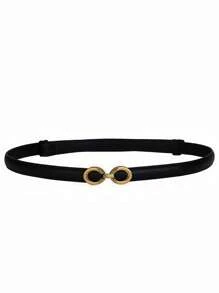 优雅时尚腰带，带扣闭合，适合夏季、秋季、秋季、万圣节 - 黑色 - 查看 3