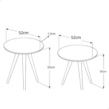 Living Room Game Round Side Table Support Stick Feet Retro Corner Auxiliary Table Kit Sofa Support Objects Home Decoration - Apricot - View 3