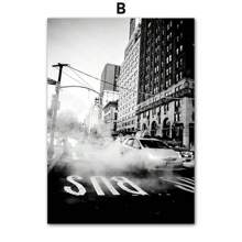 帆布画时尚现代黑白风格欧洲城市街道建筑塔楼风景性感女士图案海报家居装饰客厅卧室宿舍背景装饰墙艺术设计图片时尚礼品无框 - ML767(不含框) - 查看 13
