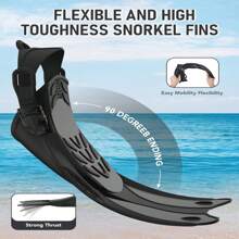 ABAHUB Aletas de natación ABAHUB, hebilla ajustable y aleta para nadar, aletas cortas de natación para uso en viajes, adecuadas para hombres y mujeres adultos en esnórquel, buceo y natación