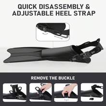 ABAHUB Aletas de natación ABAHUB, hebilla ajustable y aleta para nadar, aletas cortas de natación para uso en viajes, adecuadas para hombres y mujeres adultos en esnórquel, buceo y natación