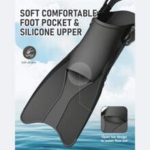 ABAHUB Aletas de natación ABAHUB, hebilla ajustable y aleta para nadar, aletas cortas de natación para uso en viajes, adecuadas para hombres y mujeres adultos en esnórquel, buceo y natación