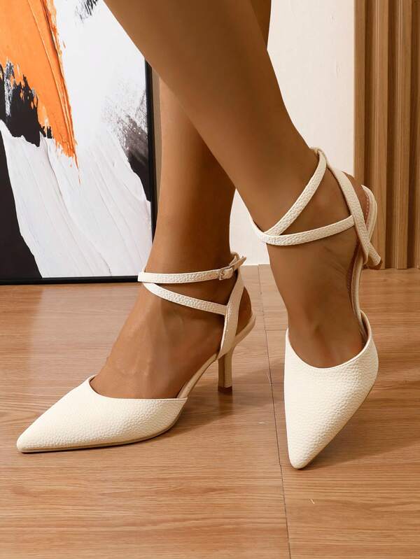 Scarpe con tacco alto alla moda ed eleganti per le donne, nuove dal colore solido per la Primavera / Estate con punta