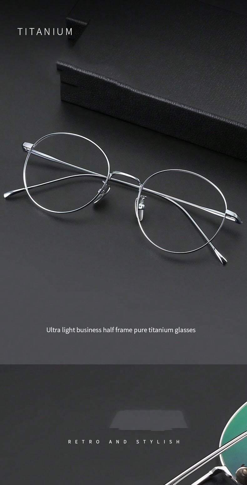 Artistic Pure Titanium Eyeglasses Frame For Women Men, Ultra