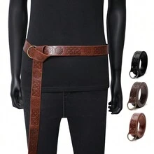 中古風格騎士腰帶中世紀Cosplay派對道具，行李配件腰帶 - 棕色 - 查看 3