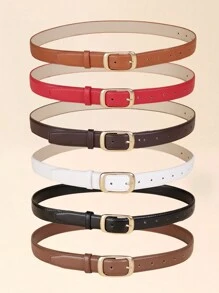 1 Máy Tính Plus Size Nữ Thời Trang Nâu/Đen/Màu Cà Phê Da PU Mềm Khóa Hợp Kim Thắt Lưng Hàng Ngày - Nhiều màu - Xem 1