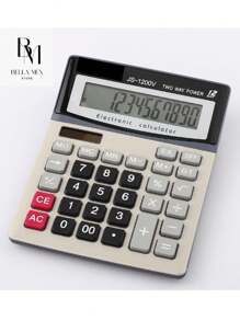 Calculadora de Oficina, Escuela, Doble Carga (Solar y Bateria), Con Pantalla Grande de 12 Digitos, Calculadora Para Financiar, Contabilidad, Calculadora de Escritorio, Articulo Escolar, Calculadora Simple Para la Escuela DX-1200V - Gris - Ver 6