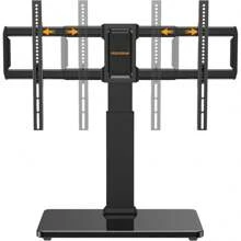Swivel TV Stand Mount, Universal TV Stand For 37-80 Inch TVs, Height Adjustable Tabletop TV Stand Holds Up To 99 Lbs, Preassembled InstaMount Front Support, Max VESA 600x400mm, PGTVS28 - 黑色 - 查看 1