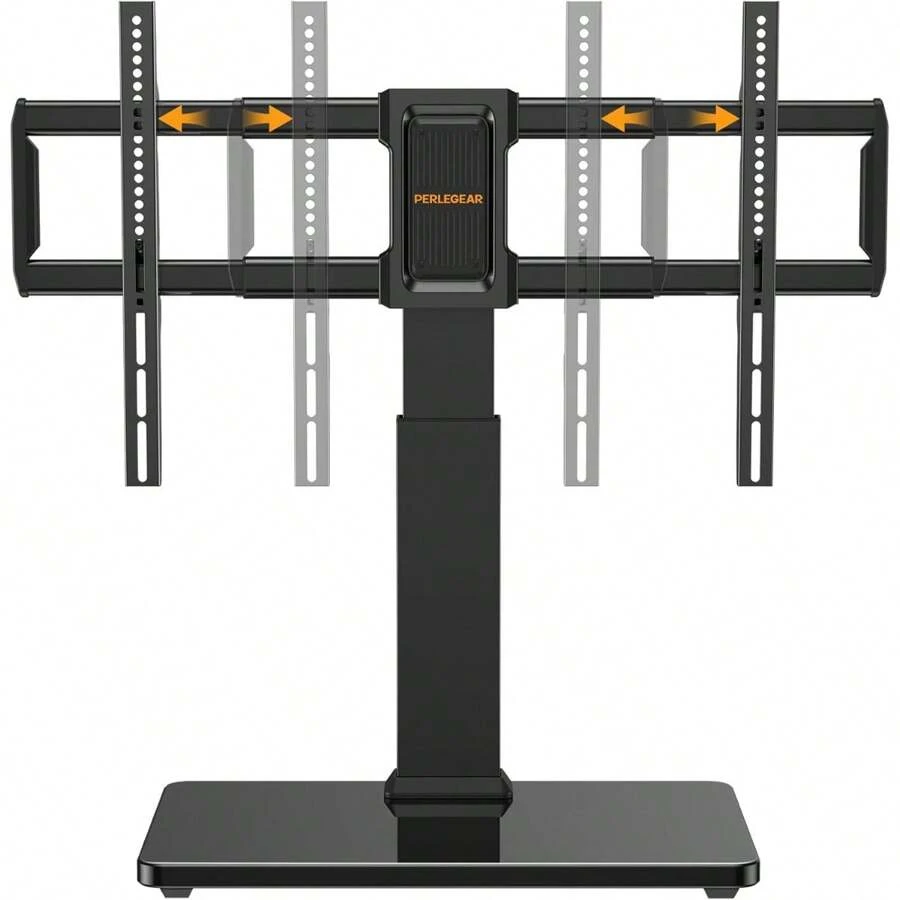 Swivel TV Stand Mount, Universal TV Stand For 37-80 Inch TVs, Height Adjustable Tabletop TV Stand Holds Up To 99 Lbs, Preassembled InstaMount Front Support, Max VESA 600x400mm, PGTVS28 - 黑色 - 查看 1