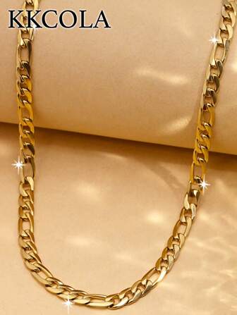 KKCOLA 1入組歐美風格街不銹鋼粗長項鍊,日常穿著,節日禮物,首飾類