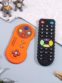 2 件装婴儿硅胶牙胶 婴儿出牙玩具 婴儿遥控玩具 婴幼儿玩具 感官咀嚼玩具 幼儿新生儿礼物 - 彩色 - 查看 8