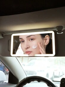 1pc Car Sun Visor LED Makeup Mirror Light, HD Mirror Surface With Light Vehicle-Mounted Vanity Mirror