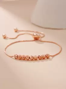1pc Gold Simple And Fashion Flower Bead Women's Bracelet