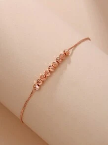 1pc Gold Simple And Fashion Flower Bead Women's Bracelet