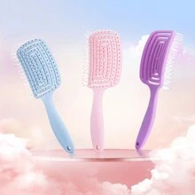 Cepillo de pelo cuadrado hueco para uso húmedo y seco, peine especial de costillas huecas para cabello rizado con ventilación, peine de masaje curvo grande peines peine pelo cepillo pelo de peines cepillo pelo - Multicolor - Ver 1