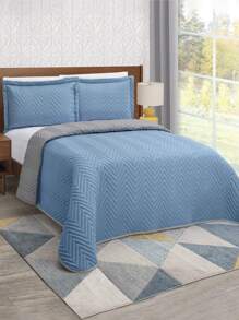 Home Elephant Edredón Ligero con Funda Capitonada King Size Dos Vistas Suave - Azul - Ver 1