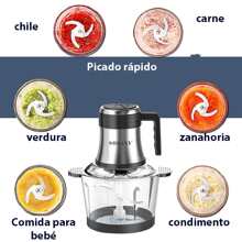 Sokany.Picadora de carne eléctrica, picadora de carne, picadora de carne para pastel. 3 L. VETRO - Negro - Ver 3