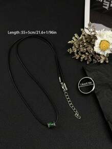 Set de collar de piedra termocromática y anillo de 2 piezas para hombre, Set de joyas novedosas, el mejor regalo para amigos y fiestas, tanto el colgante como el anillo son termocromáticos - cuerda de cuero - Ver 5