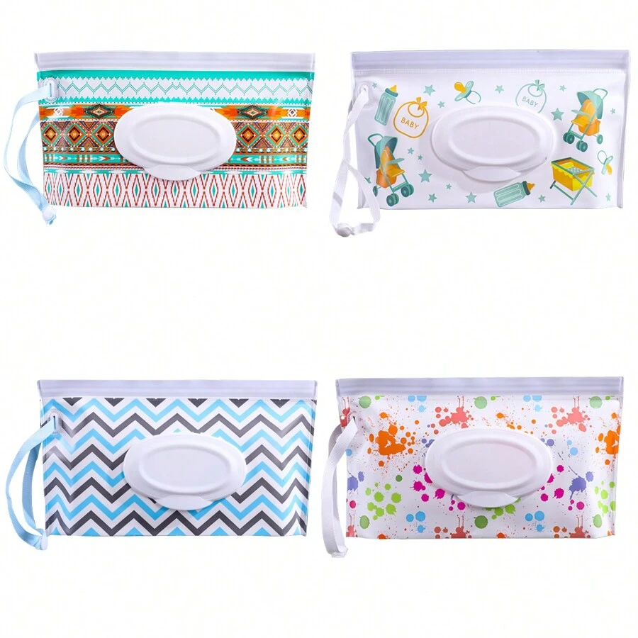 1pc Baby Wet Wipes Packaging Bag, EVA Waterproof Tissue Holder With Window, Portable For Outdoor Use, Random