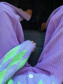 Quần ống suông bằng vải nhung thường ngày thu đông dành cho nữ - Màu tím - Xem 3