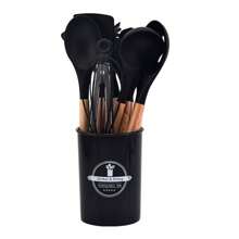 4/12 Pieces, Silicone Set, Heat-Resistant Silicone Kitchenware Set, Equipped With Spatula, Scraper, Oil Brush, Egg Beater, Food Clip, Strainer, Soup Spoon, Very Suitable For Cooking And Baking, Kitchen Small Tools. - Multicolor - View 12